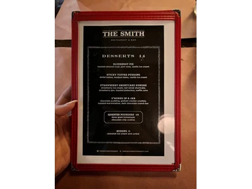 The Smith menu photo
