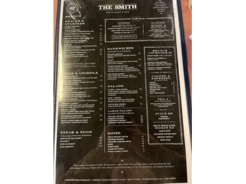 The Smith menu photo