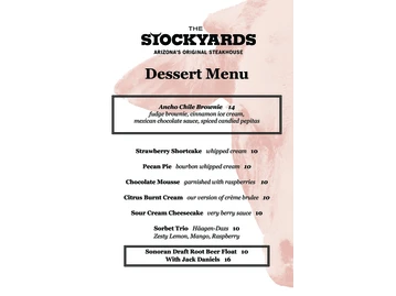 The Stockyards Steakhouse menu photo