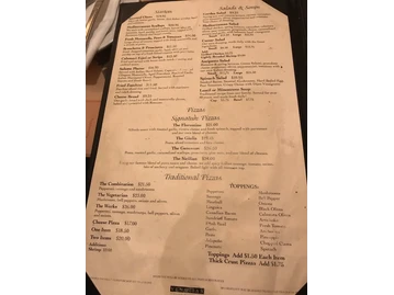 The Venetian Restaurant menu photo