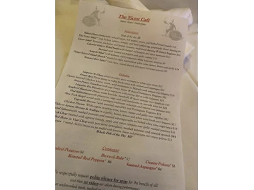 The Victor Café menu photo