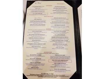 The Wharf menu photo