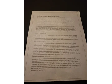 The Whitney menu photo