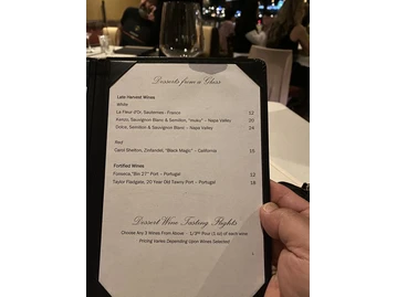 The Winery Restaurant Newport Beach menu photo