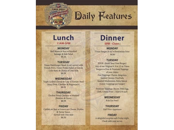 Times Grill menu photo