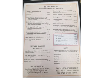 Tip Top Restaurant menu photo