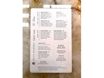 Toca Madera menu photo