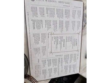 Toca Madera Scottsdale menu photo