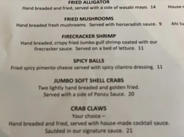 Tom Brown's Restaurant menu photo