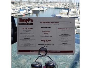Tony P's Dockside Grill menu photo