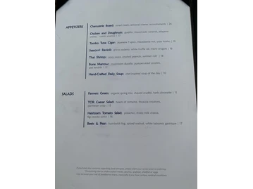 Top of the Rock Restaurant menu photo