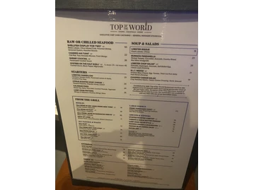 Top of the World menu photo
