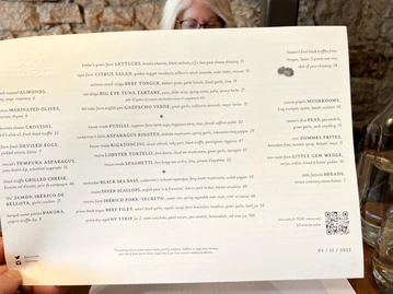 Torc menu photo