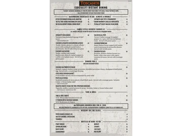 Toscanos Italian Grill menu photo