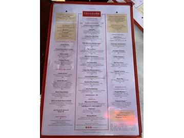 Toulouse menu photo