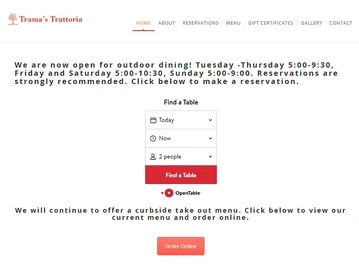 Trama's Trattoria menu photo