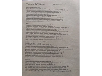 Trattoria da Vittorio menu photo