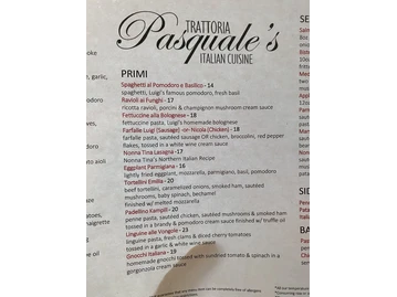 Trattoria Pasquale menu photo