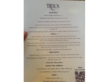 Tresca menu photo