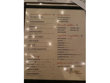 Trilussa menu photo