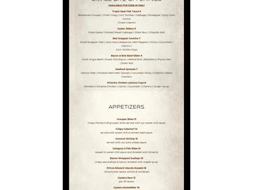 Tripletail Seafood & Spirits menu photo
