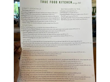 True Food Kitchen menu photo
