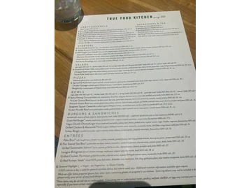 True Food Kitchen menu photo