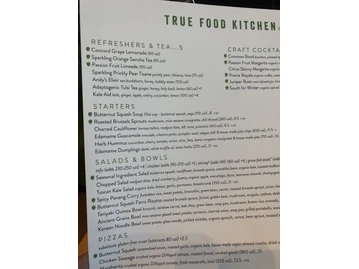 True Food Kitchen menu photo