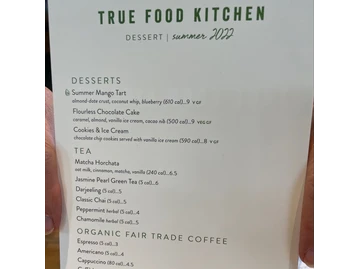 True Food Kitchen menu photo
