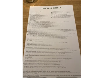 True Food Kitchen menu photo