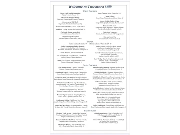 Tuscarora Mill Restaurant menu photo
