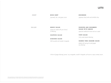 Umi menu photo
