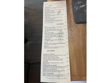 Urdaneta menu photo
