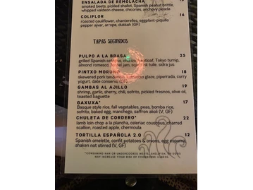 Urdaneta menu photo