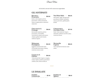 Venice menu photo
