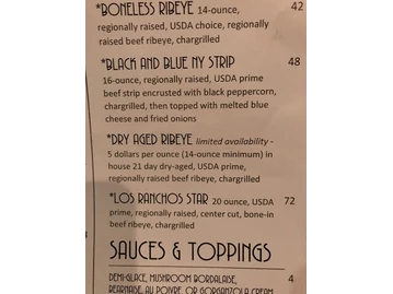 Vernon's Speakeasy menu photo