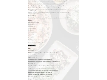Vesta menu photo