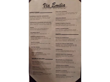 Via Emilia Italian Restaurant menu photo