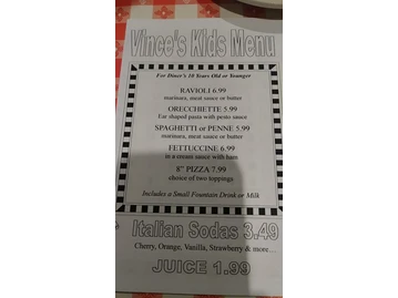 Vince's Italian Restaurant & Pizzeria menu photo
