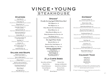 Vince Young Steakhouse menu photo