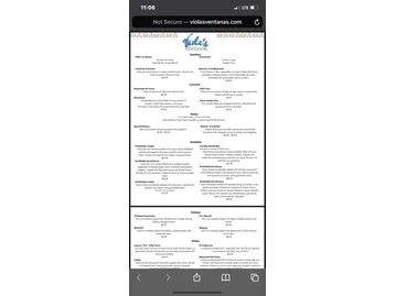 Viola's Ventanas menu photo