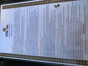 ViVe Sol menu photo