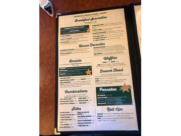 Wade's Cafe menu photo