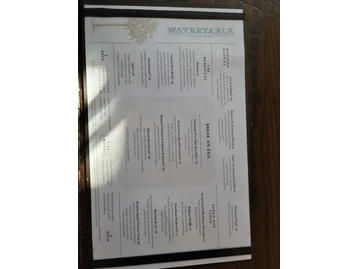 Watertable menu photo
