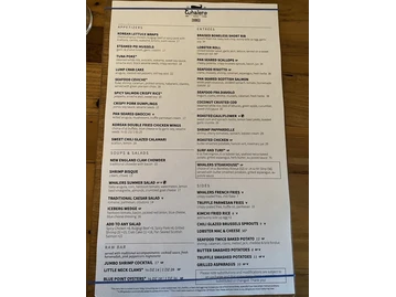 Whalers menu photo