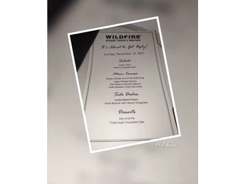 Wildfire menu photo