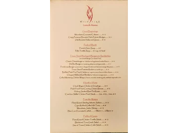 Wildfire menu photo