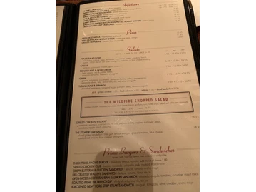 Wildfire menu photo