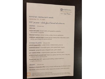 Wildflower menu photo