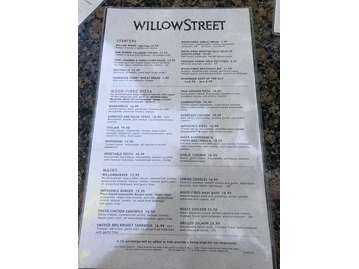 Willow Street Wood-Fired Pizza menu photo